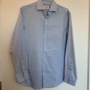 Charles Tyrwhitt Non-Iron Dress Shirt | Men's 15.5 x 34 Super Slim Fit | Blue
